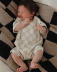 French Terry Romper | Checkerboard