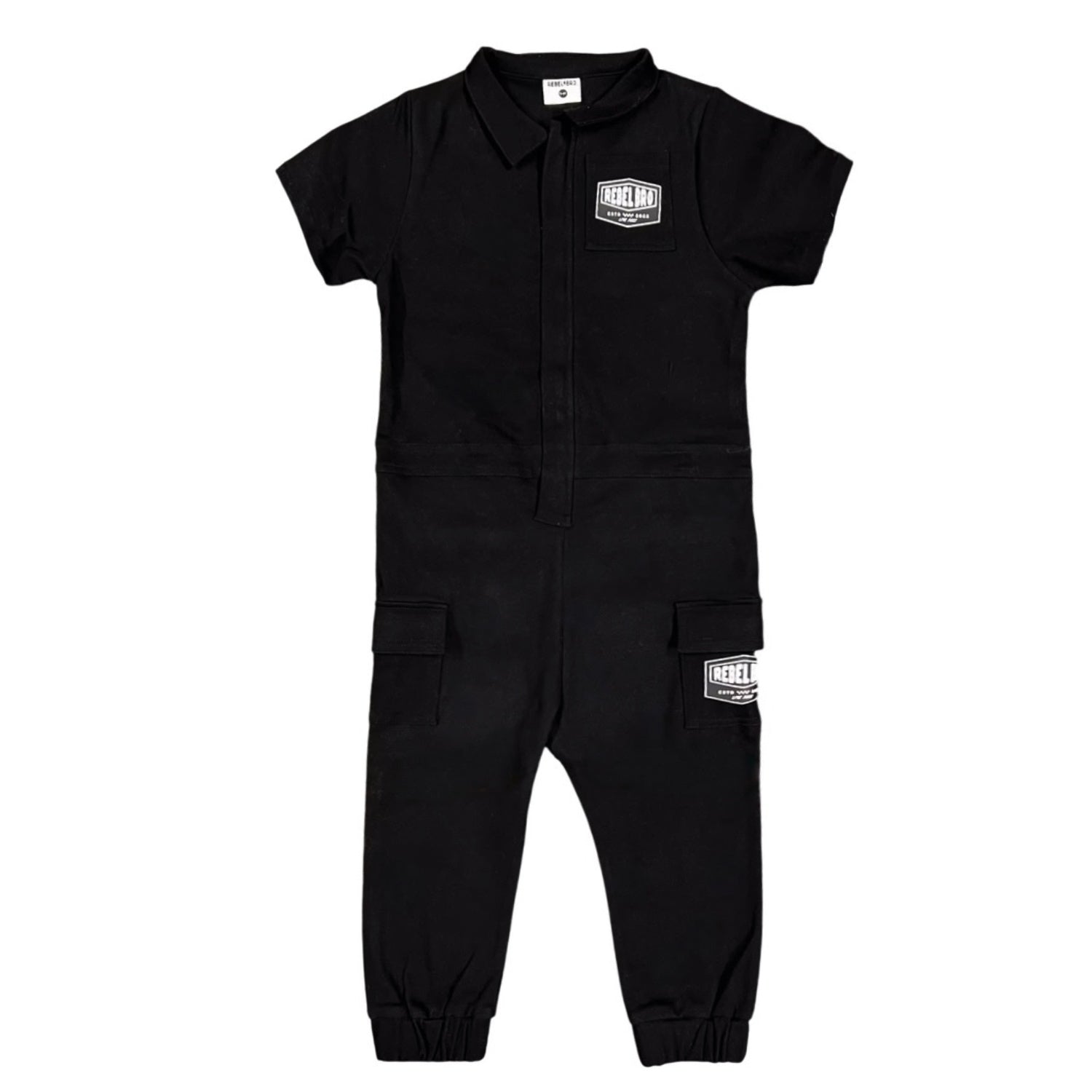 Pit Crew Romper in Black