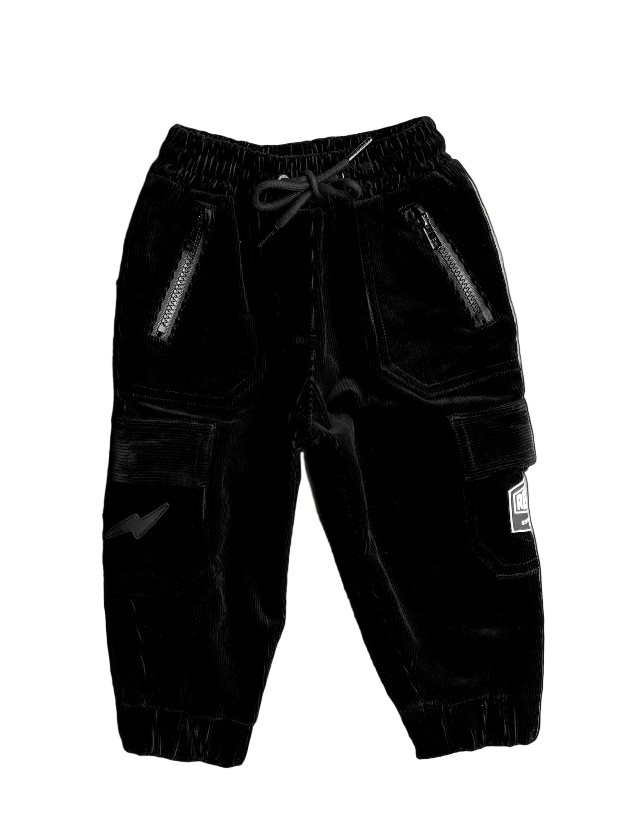 Cargo Pants in Black Corduroy (PREORDER)