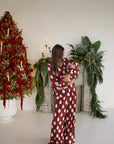 Women's Bamboo Button Up Lounge Set | Vintage Santa