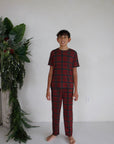 Youth Straight Leg Bamboo Pajamas | Christmas Plaid
