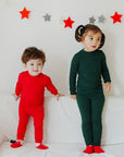 Rib Green Long Sleeve PJs