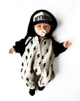 Hooded Fleece Romper in Bowie (PREORDER)