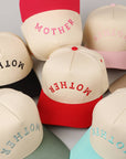 MOTHER Upside Down Lettering Embroidery Cap: Black / ONE SIZE