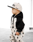 Hooded Fleece Romper in Bowie (PREORDER)
