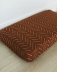 Rust Mudcloth Muslin Changing Pad Cover