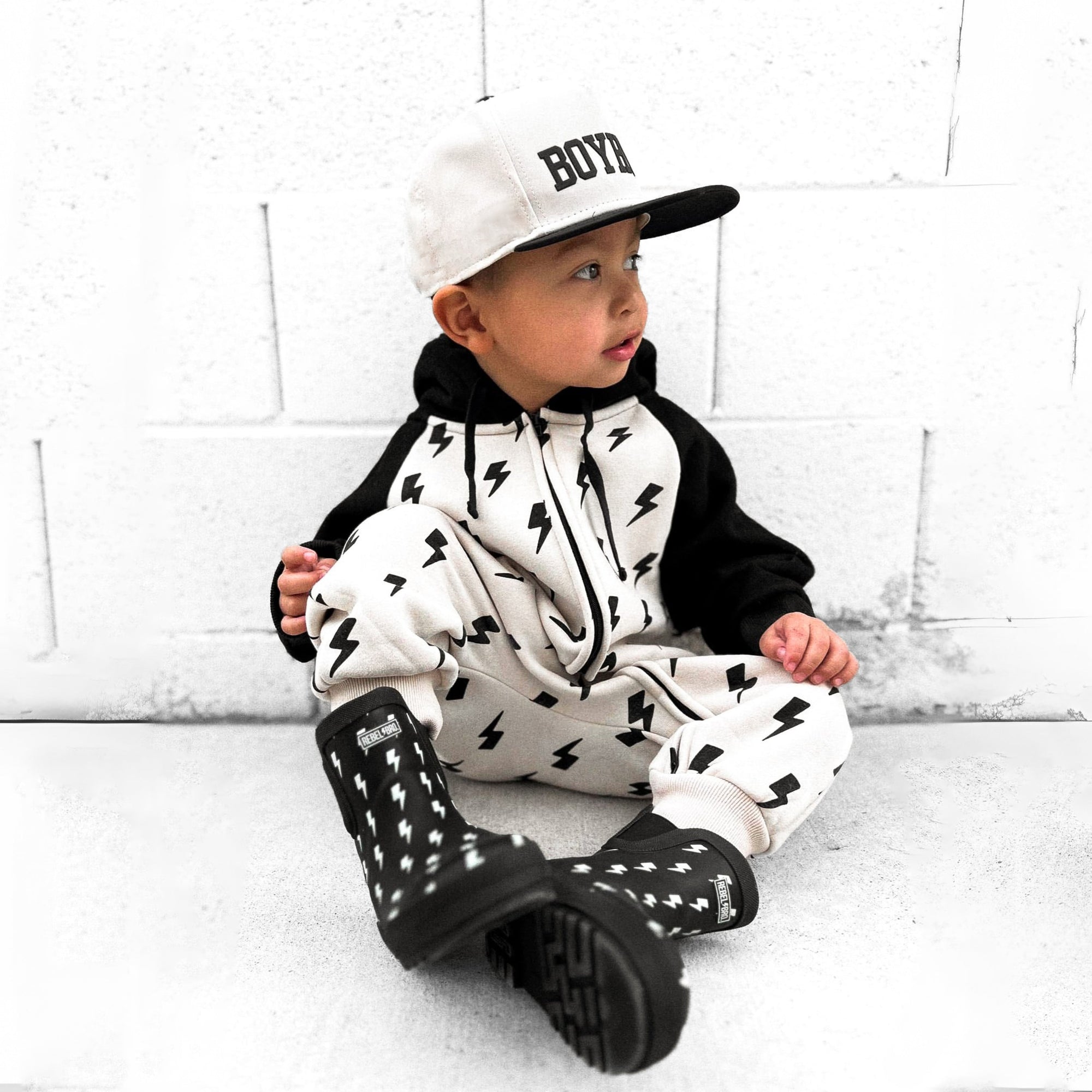 Hooded Fleece Romper in Bowie (PREORDER)