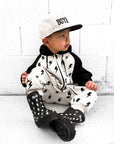 Hooded Fleece Romper in Bowie (PREORDER)