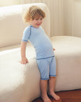 Sky Bamboo Stitch Boys Girls Infants Short Sleeve PJs-C