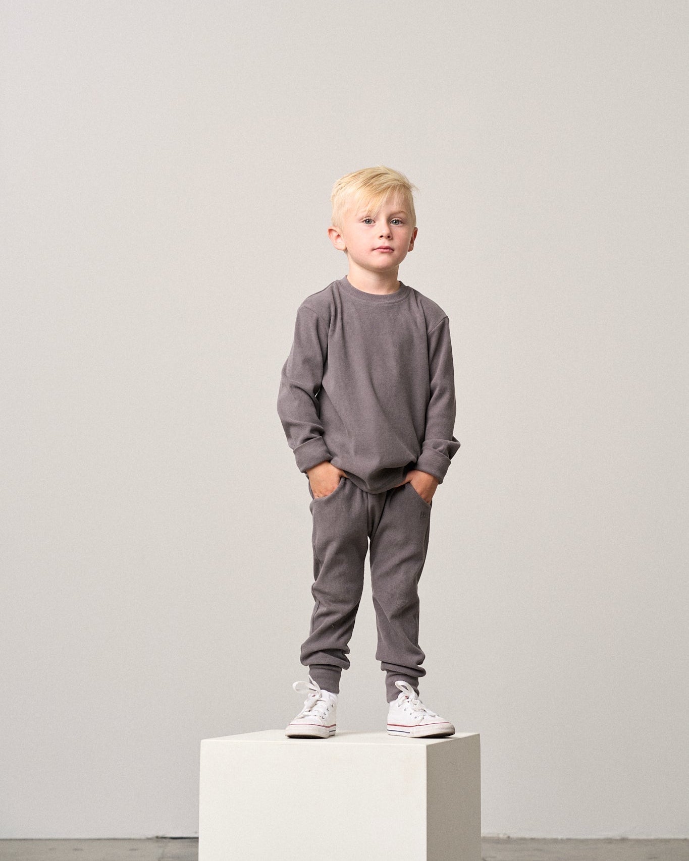 Long Sleeve Ribbed Tee - Graphite