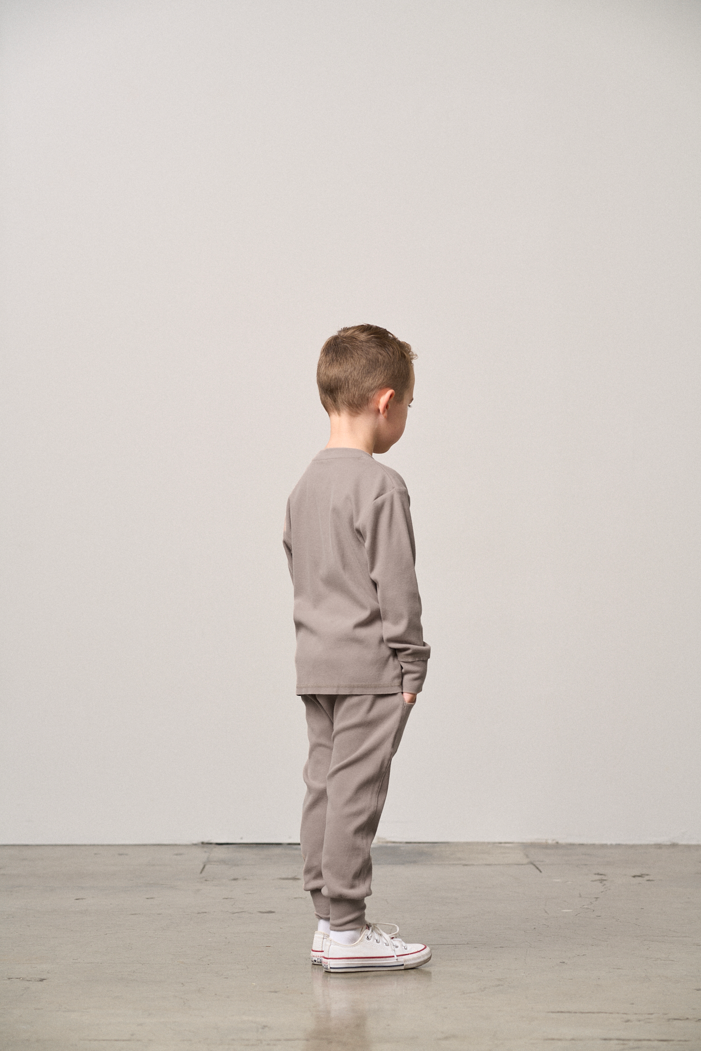 Long Sleeve Ribbed Tee - Mushroom