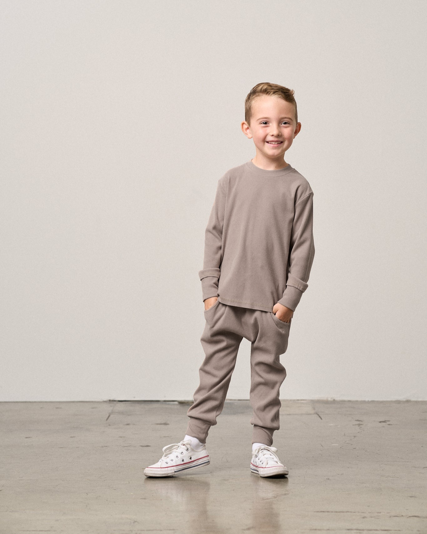 Ribbed Jogger - Mushroom