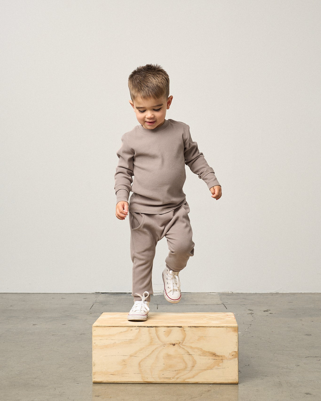 Ribbed Jogger - Mushroom