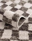 Benjy Cream & Charcoal Checkered Area Rug