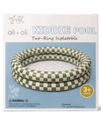 Ali+Oli Two-Ring Inflatable Kiddie Pool (Green Checkers)