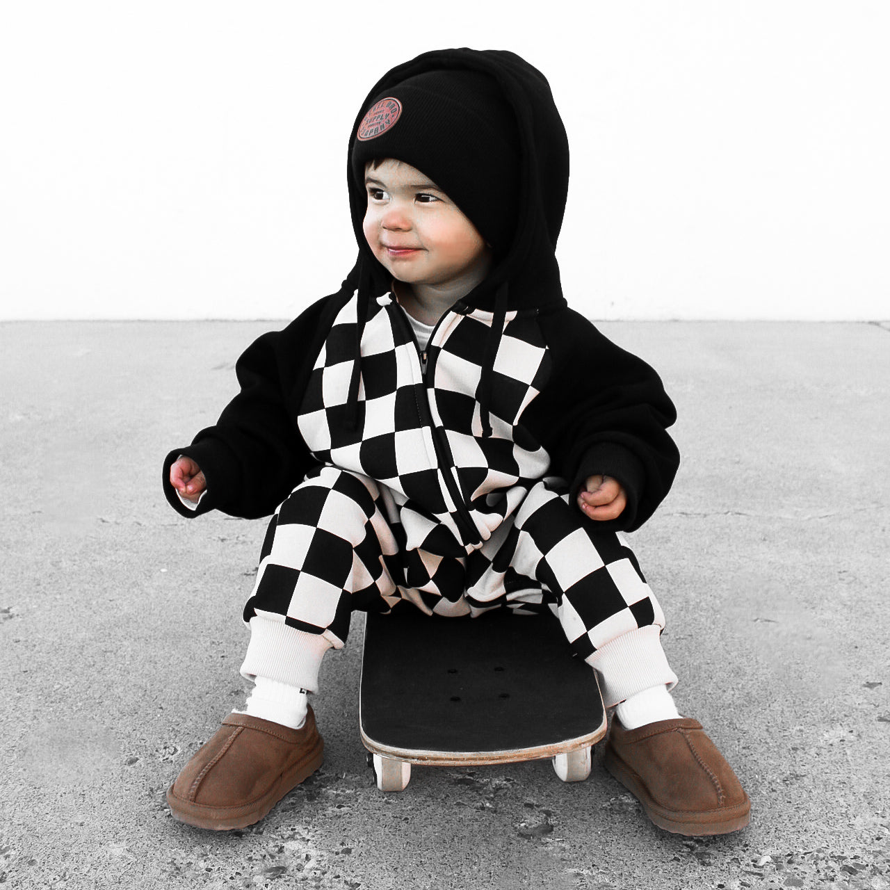 Hooded Fleece Romper in Venice (PREORDER)