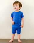 Blue Colorful Short Sleeve viscose PJs-C