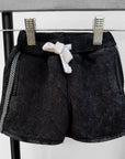 Black Acid Wash Shorts