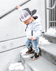 Classic Midi Rain Boot in Black / Taupe