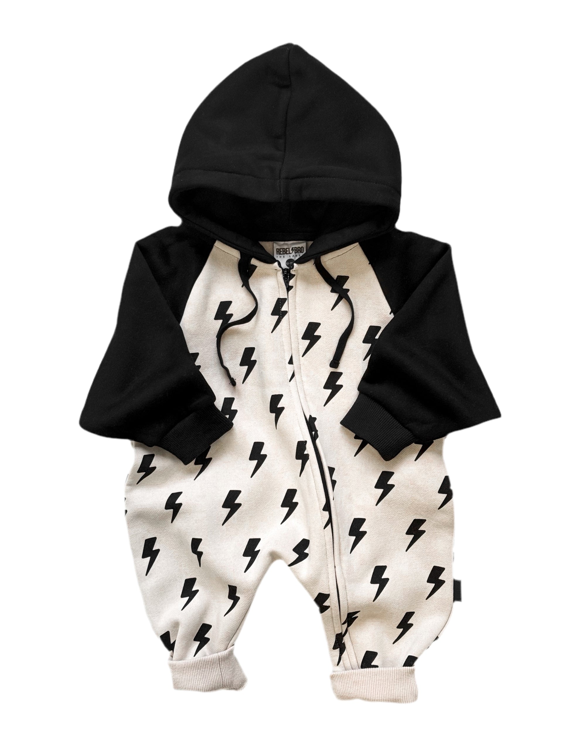 Hooded Fleece Romper in Bowie (PREORDER)