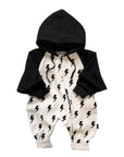 Hooded Fleece Romper in Bowie (PREORDER)