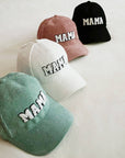 Corduroy Mama Ball Cap: White