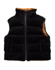 Reversible Puffer Vest in Rust + Black Corduroy (PREORDER)