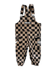 The Live Fast Overall in Taupe + Black Checkered