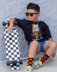 Orange and Black Check