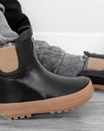 Classic Midi Rain Boot in Black / Taupe