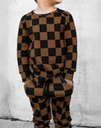 Organic Ribbed Set in Smoke + Spice