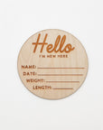 HELLO I'M NEW HERE BIRTH ANNOUNCEMENT SIGN