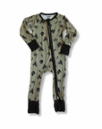 Green Moto Zipper Bamboo Jammies