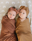 Rust Bamboo Stretch Swaddle
