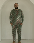 Men's Bamboo Pajamas | Santa Checkerboard