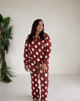 Women's Long Sleeve Bamboo Pajama | Vintage Santa