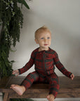 Bamboo Zip Pajamas | Christmas Plaid