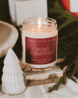 Merry Christmas Soy Candle | 9oz. Clear Jar (Christmas Tree)