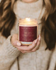 Merry Christmas Soy Candle | 9oz. Clear Jar (Christmas Tree)