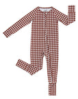 Bamboo Zip Romper | Chocolate Gingham