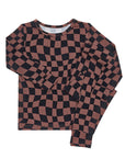 Bamboo Two Piece Set | Chocolate Wavy Checkered