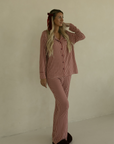 Long Sleeve Women's Bamboo Pajamas | Red Gingham