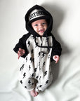 Hooded Fleece Romper in Bowie (PREORDER)