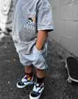 Grey Acid Wash Sweat Shorts