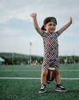 CHECKERED FOOTBALL DREAM SHORT SET