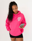 Mom Group Dropout Hoodie - Hot Pink