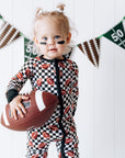CHECKERED FOOTBALL DREAM ROMPER