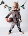 CHECKERED FOOTBALL DREAM ROMPER