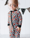 CHECKERED FOOTBALL DREAM ROMPER