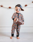 CHECKERED FOOTBALL DREAM ROMPER